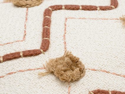 Декоративная подушка Tkano Ethnic Geometry с кисточками и вышивкой 45х45