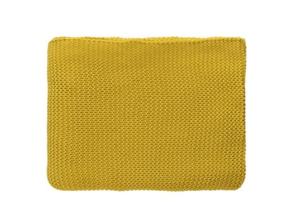 Плед Tkano Essential жемчужной вязки горчичный 416