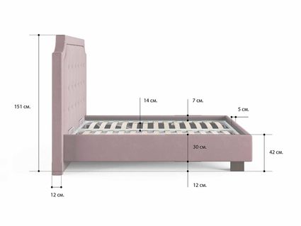 Кровать Сонум Elysium Рогожка Деним (с подъемным механизмом) 160х200